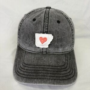 Home Free Arkansas Hat Baseball Cap Unisex OSFM Black Acid Wash Heart Patch